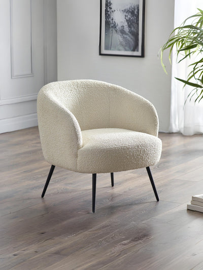 Gigi Boucle Accent Chair - Ivory