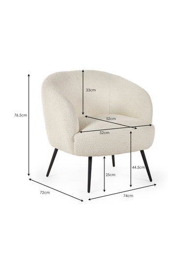 Gigi Boucle Accent Chair - Ivory