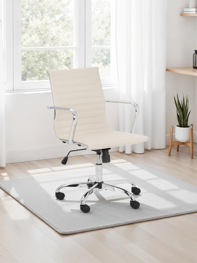 Gio Ivory & Chrome Office Chair