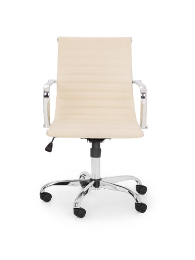 Gio Ivory & Chrome Office Chair