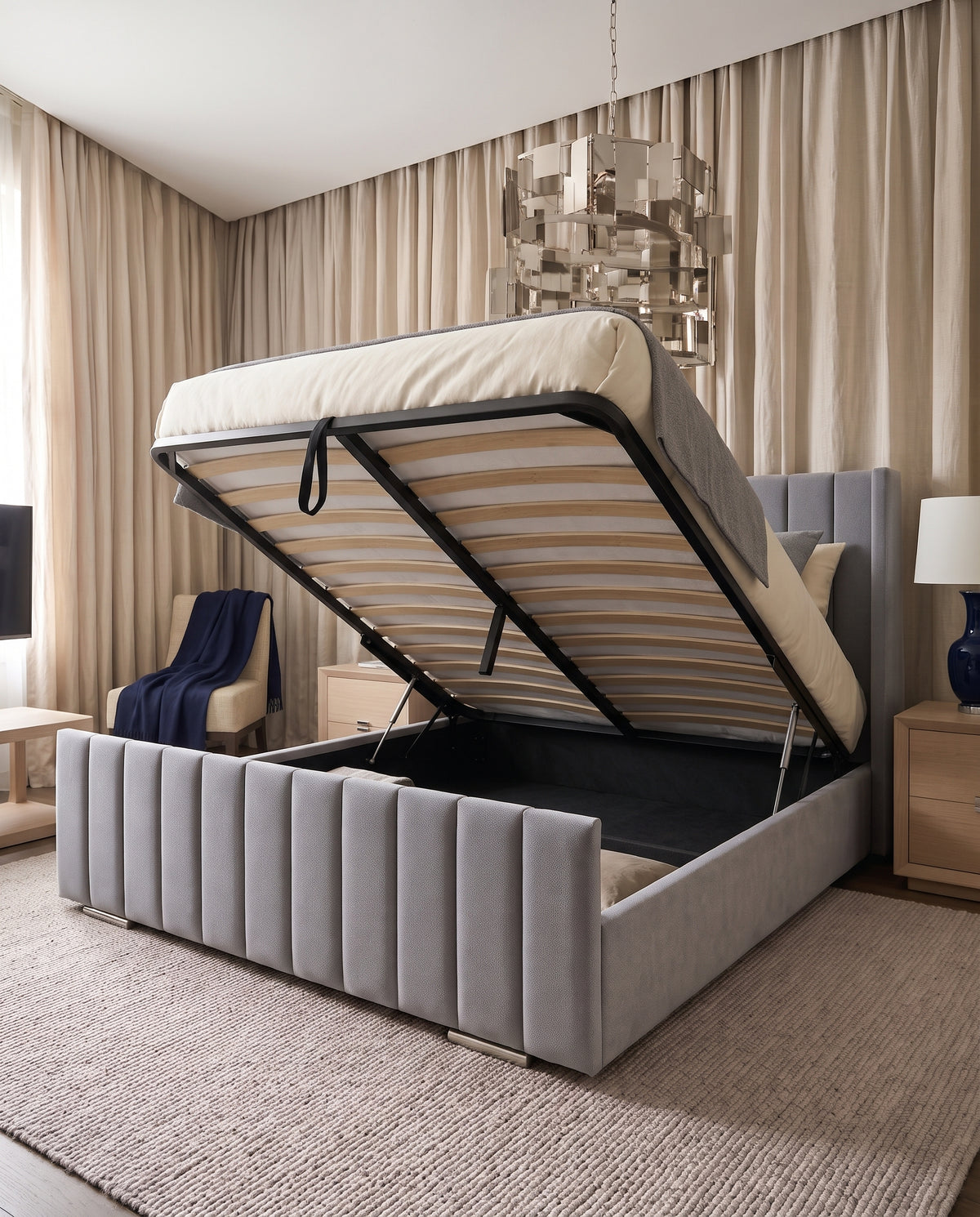 Orford Ottoman Bed, Slatted Gas Lift