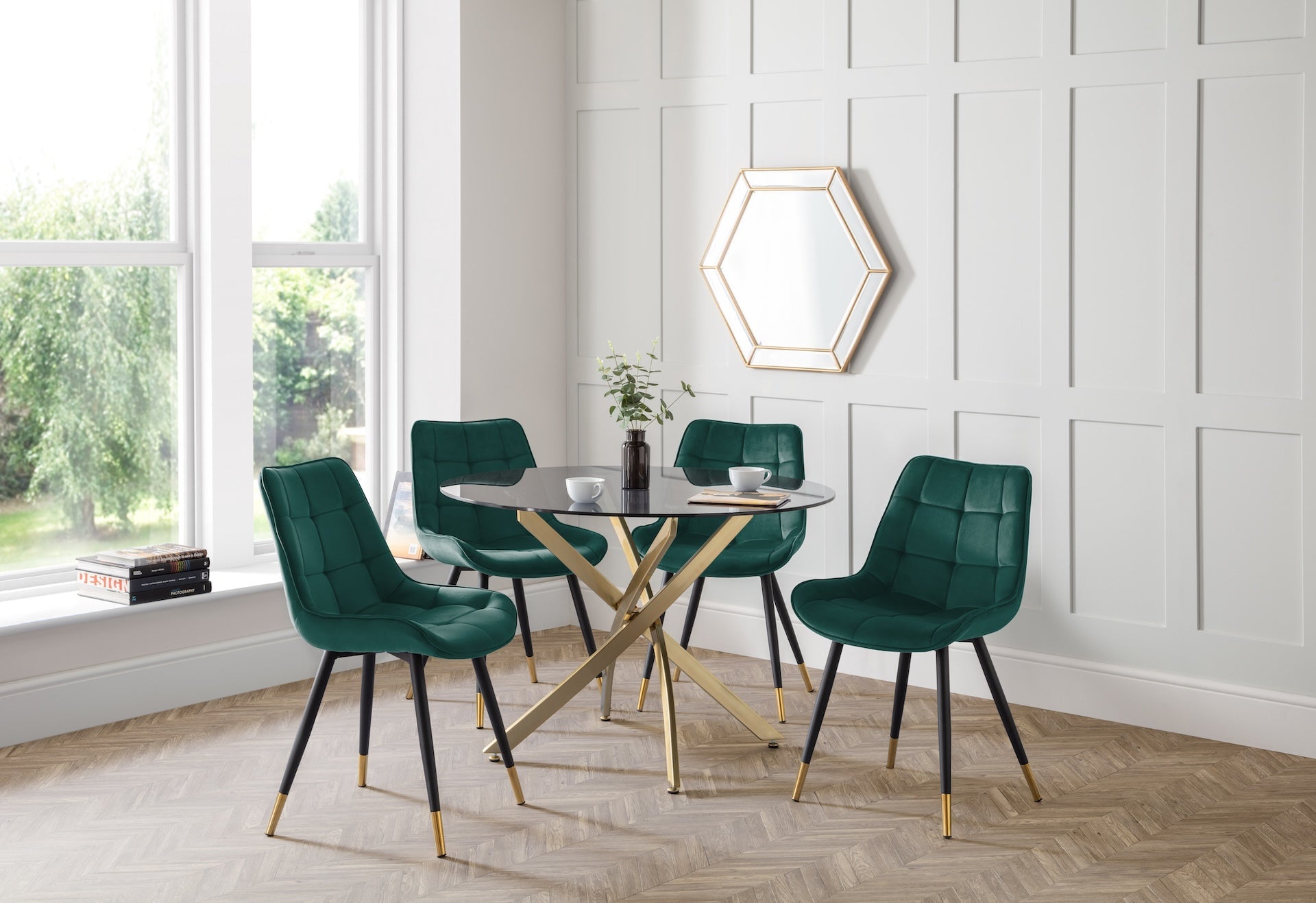Hadid Dining Chairs - Green (Set Of 2) – Julian Bowen, view 6