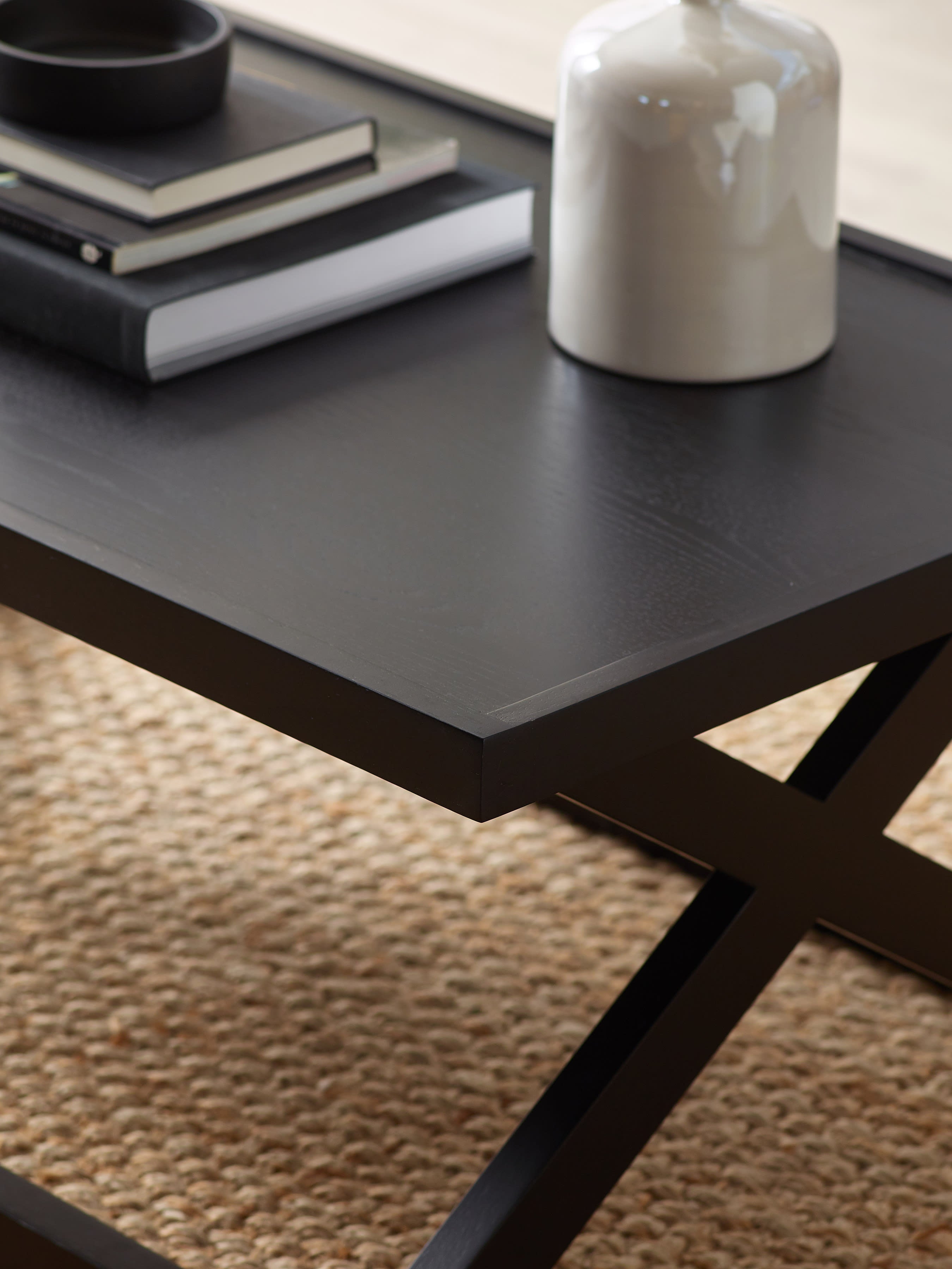 Haddon Black 110cm Coffee Table