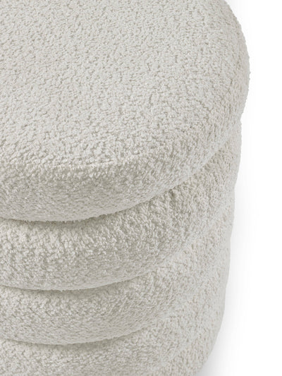 Hailey Ivory Boucle Upholstered 40cm Storage Stool