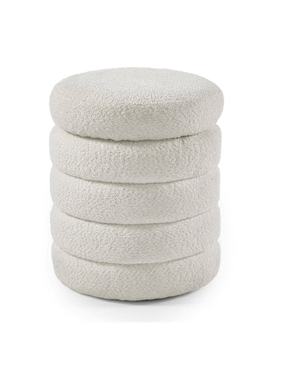 Hailey Ivory Boucle Upholstered 40cm Storage Stool