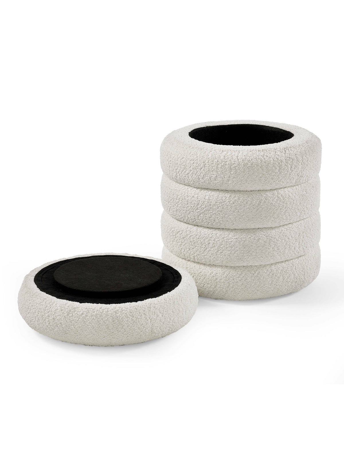 Hailey Ivory Boucle Upholstered 40cm Storage Stool