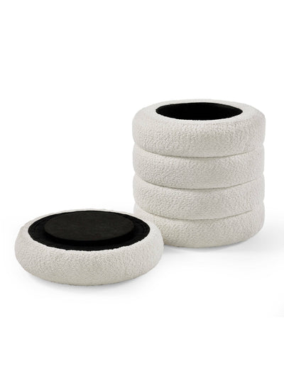Hailey Ivory Boucle Upholstered 40cm Storage Stool