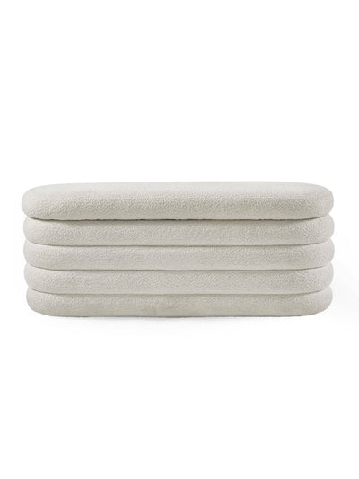 Hailey Ivory Boucle Upholstered Ottoman Storage Bench