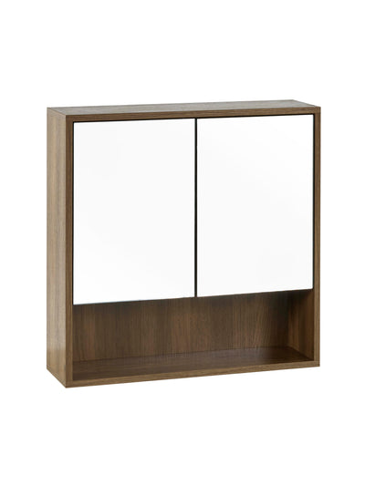 Hampshire Walnut Effect Mirrored Bathroom Wall Cabinet