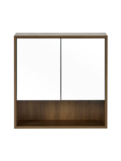 Hampshire Walnut Effect Mirrored Bathroom Wall Cabinet