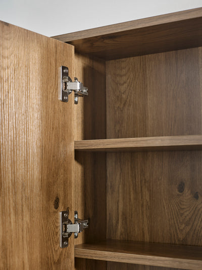 Hampshire Walnut Effect Mirrored Bathroom Wall Cabinet