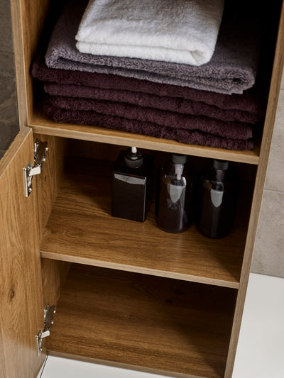 Hampshire Walnut Effect Tall Bathroom Storage Cabinet