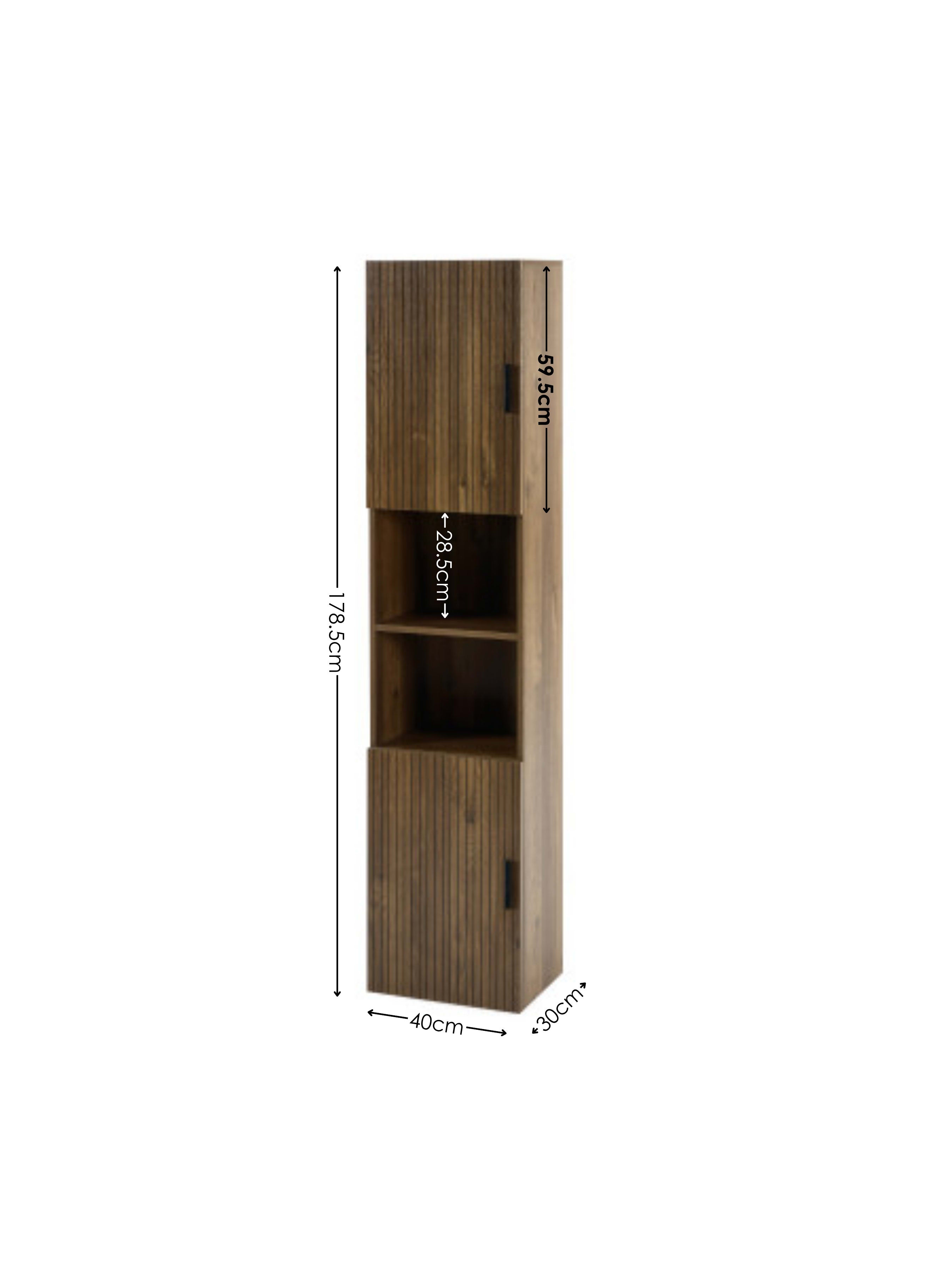 Hampshire Walnut Effect Tall Bathroom Storage Cabinet