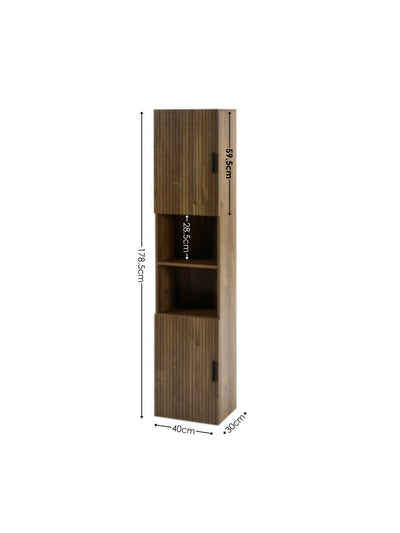 Hampshire Walnut Effect Tall Bathroom Storage Cabinet