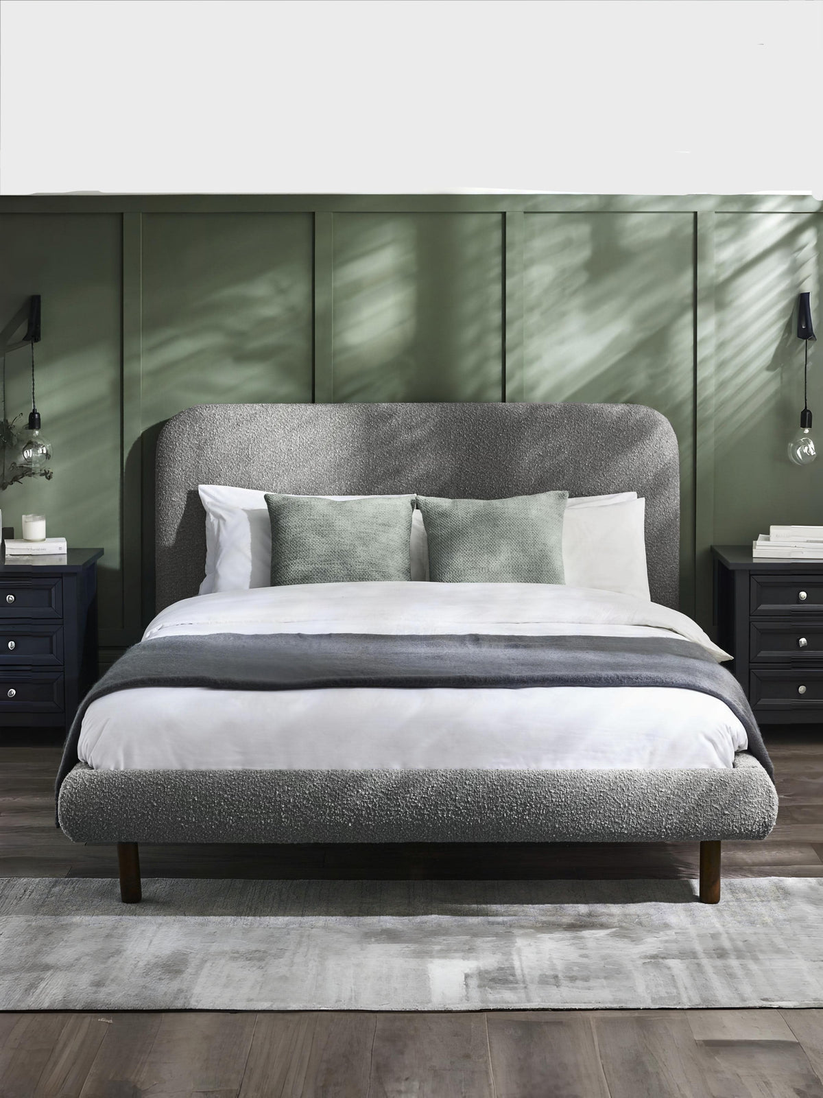 Hannah Boucle Bed - Grey
