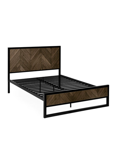 Harrison Dark Oak Herringbone Effect Herringbone Bed