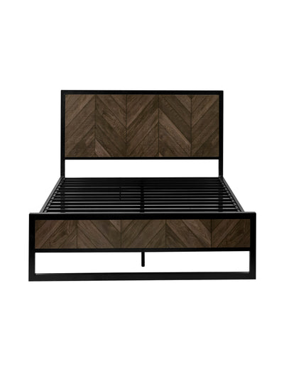 Harrison Dark Oak Herringbone Effect Herringbone Bed