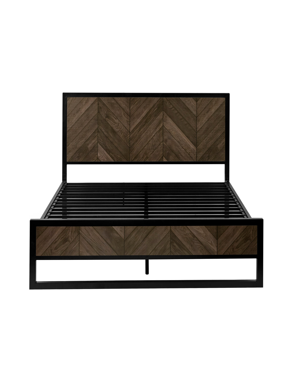 Harrison Dark Oak Herringbone Effect Herringbone Bed
