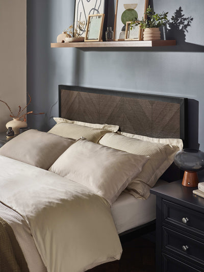 Harrison Dark Oak Herringbone Effect Herringbone Bed