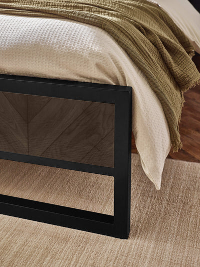 Harrison Dark Oak Herringbone Effect Herringbone Bed