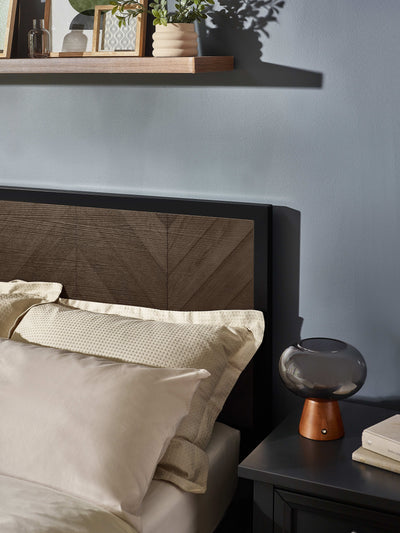 Harrison Dark Oak Herringbone Effect Herringbone Bed