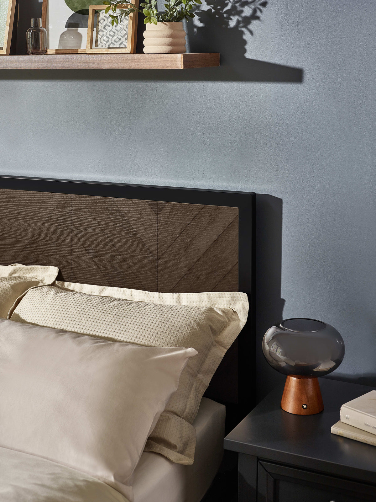 Harrison Dark Oak Herringbone Effect Herringbone Bed