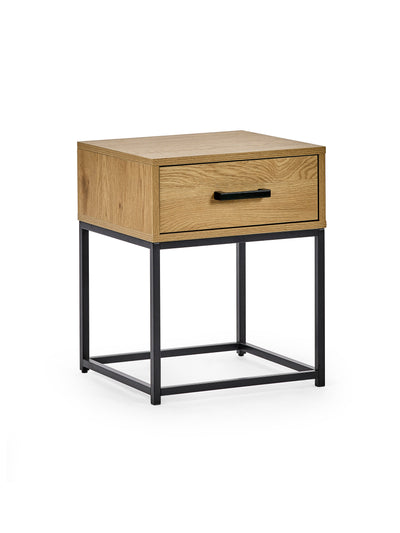 Harlow Light Oak Effect 1 Drawer Bedside Table