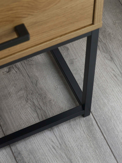 Harlow Light Oak Effect 1 Drawer Bedside Table