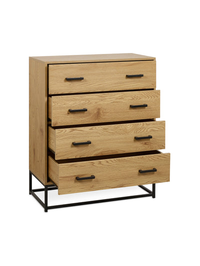 Harlow Light Oak Effect 4 Drawer Chest