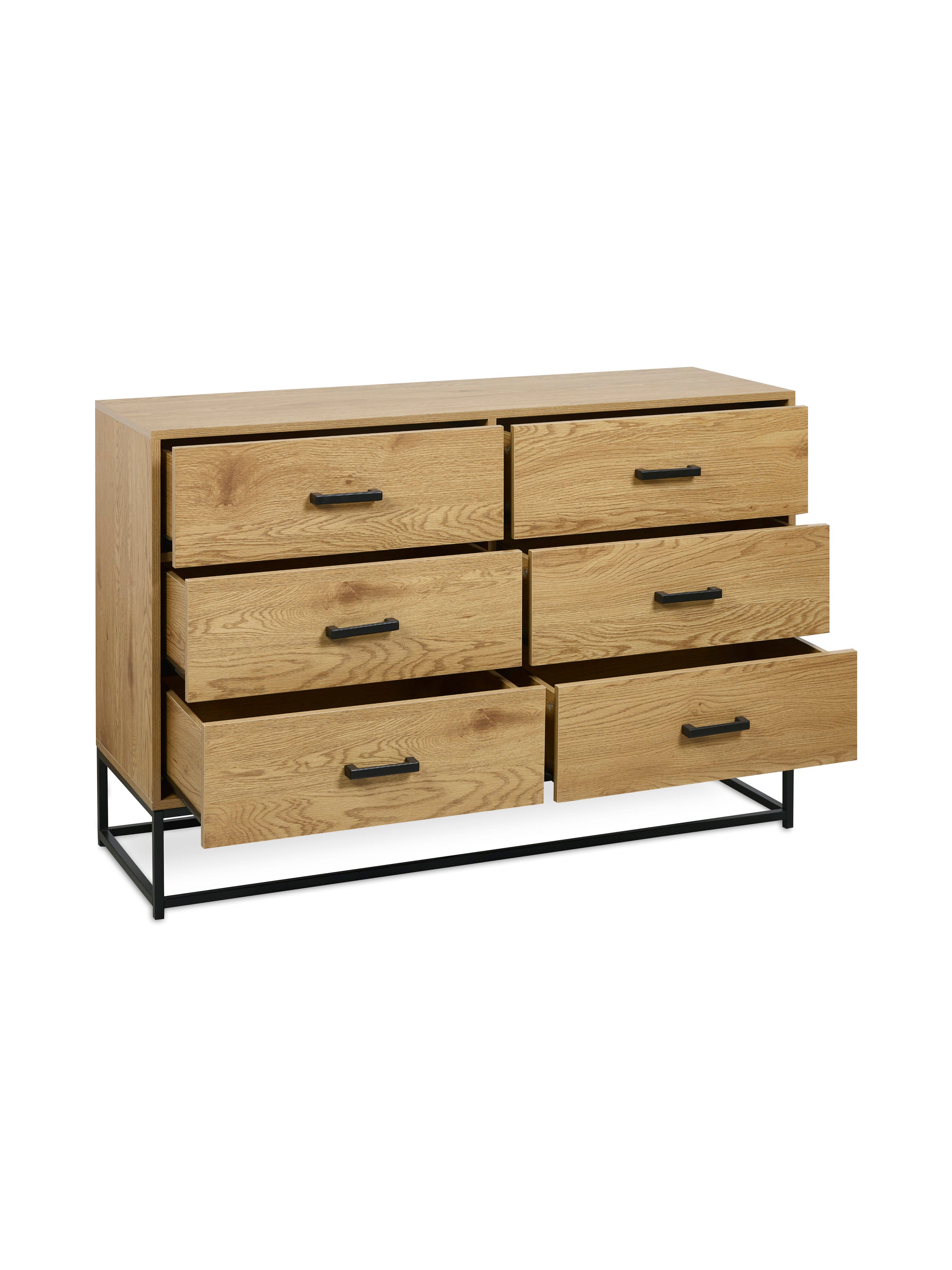 Harlow Light Oak Effect 6 Drawer Chest