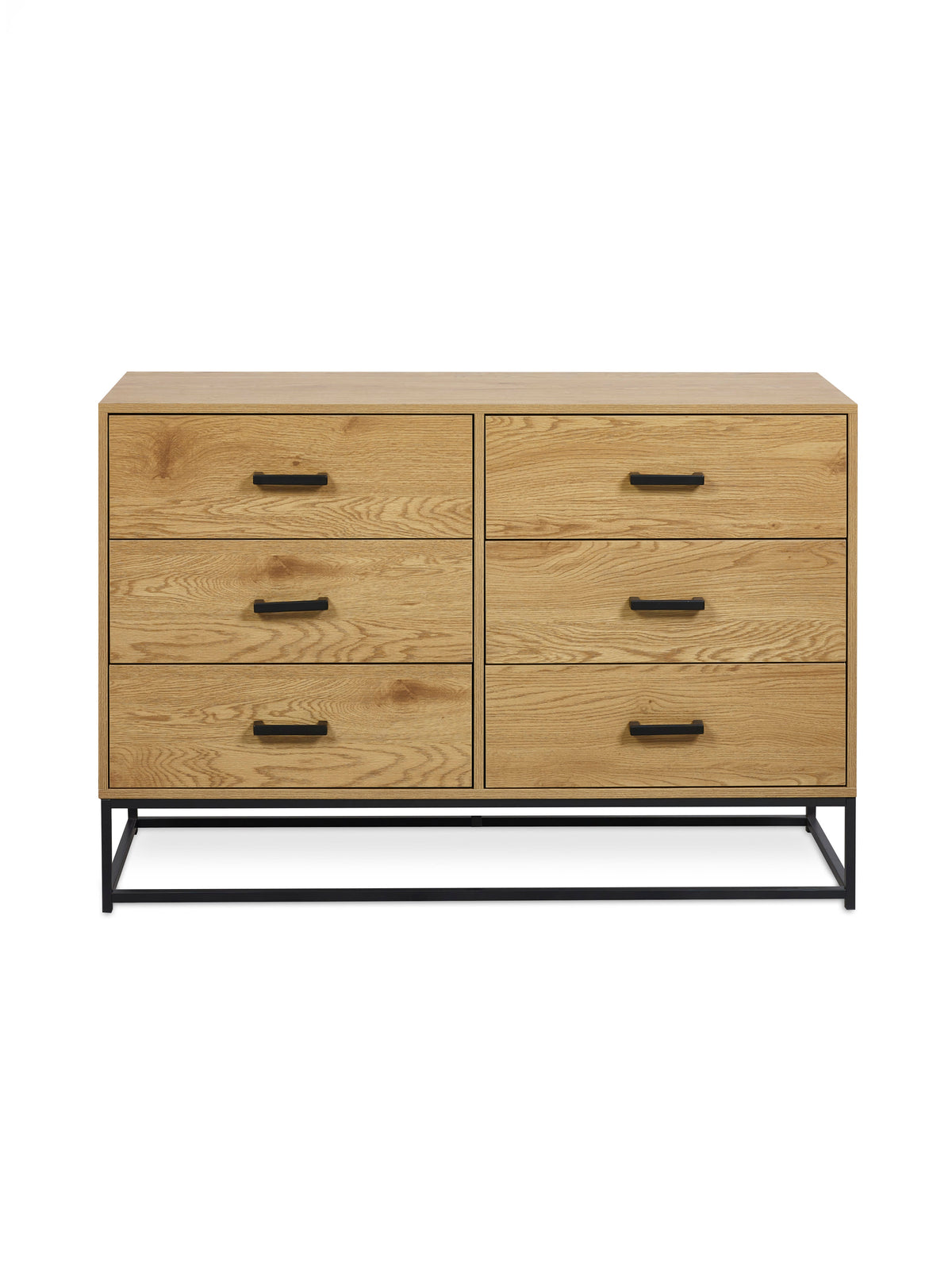 Harlow Light Oak Effect 6 Drawer Chest