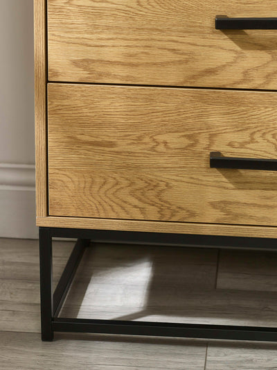 Harlow Light Oak Effect 6 Drawer Chest