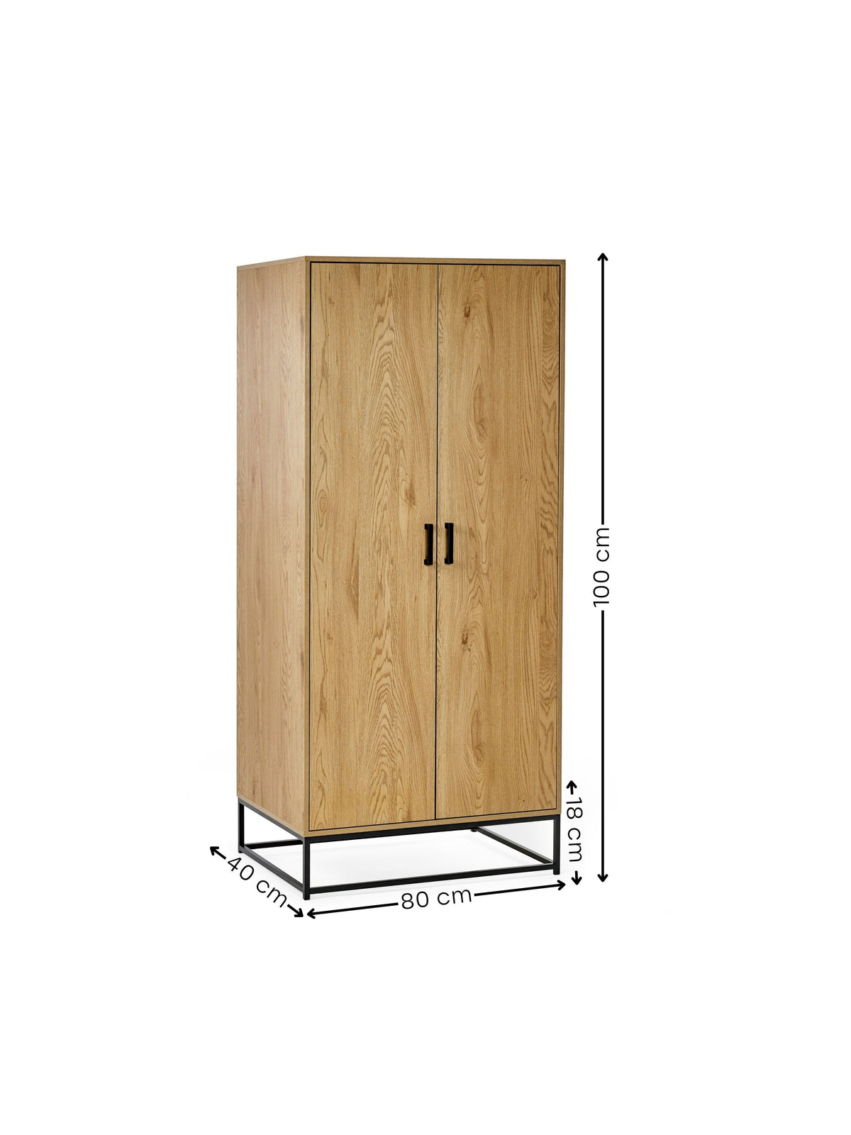 Harlow Light Oak Effect 2 Door Wardrobe