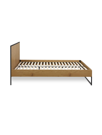 Harlow Oak/Black Bed Frame – Light Oak Effect
