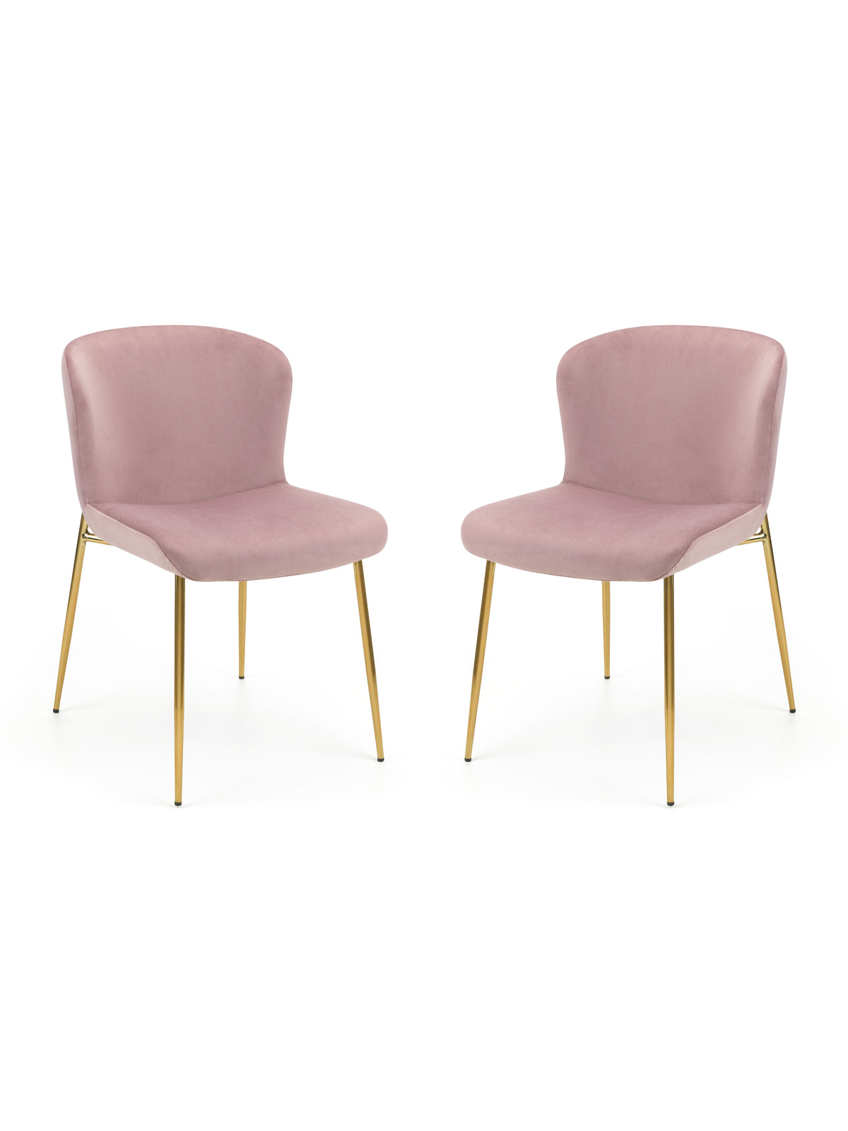 Set Of 2 Harper Dining Chairs – Dusky Pink – Dusky Pink Velvet