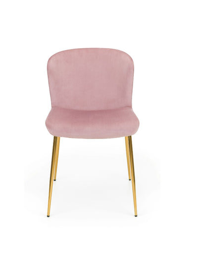 Set Of 2 Harper Dining Chairs – Dusky Pink – Dusky Pink Velvet