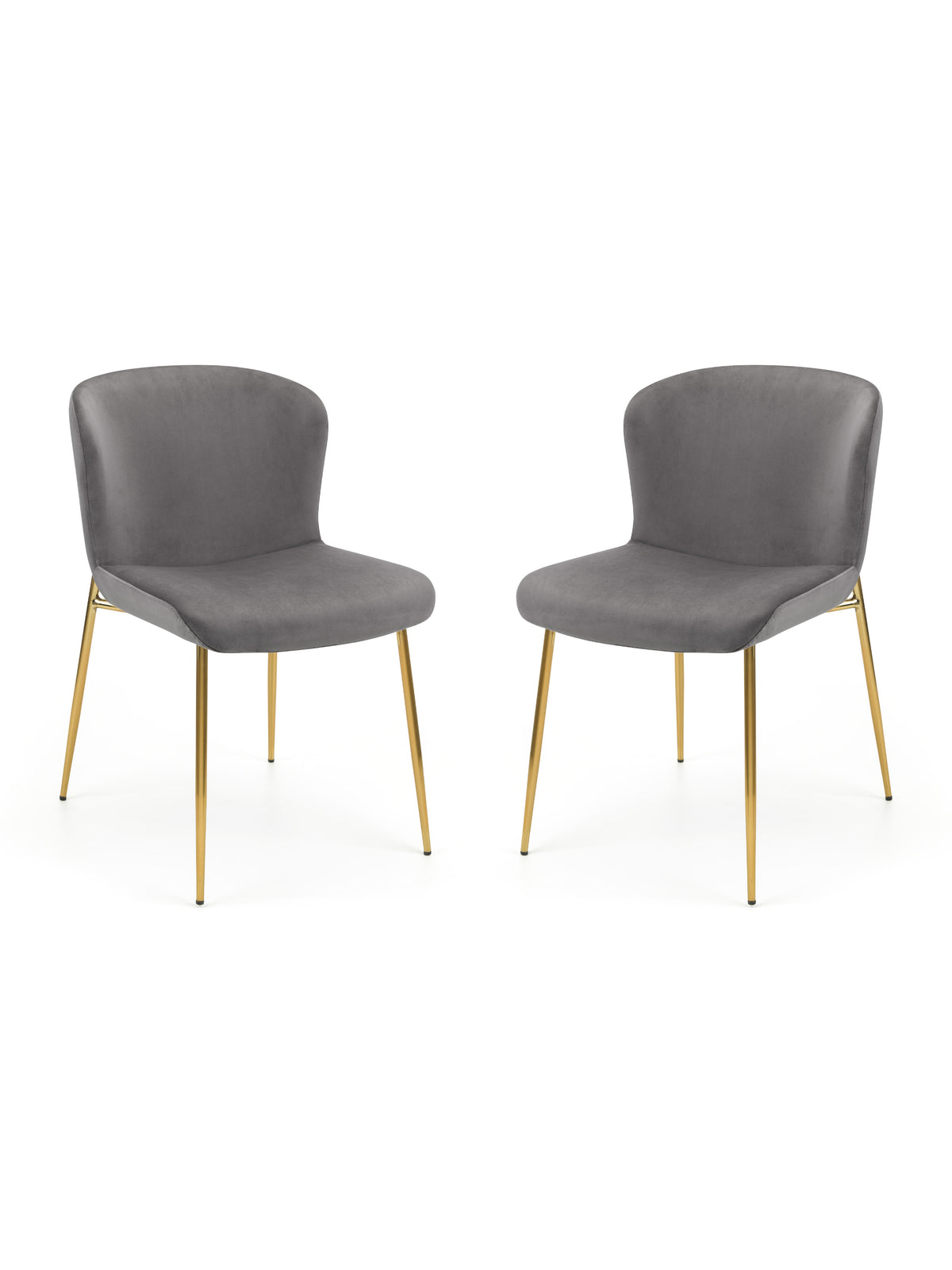 Set Of 2 Harper Dining Chairs – Grey – Grey Velvet