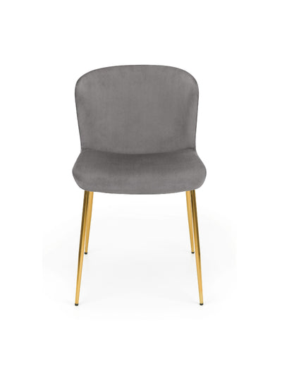 Set Of 2 Harper Dining Chairs – Grey – Grey Velvet