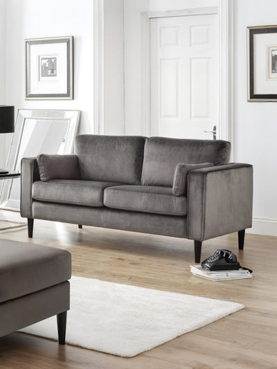 Hayward Velvet Medium 2 Seater Sofa - Grey