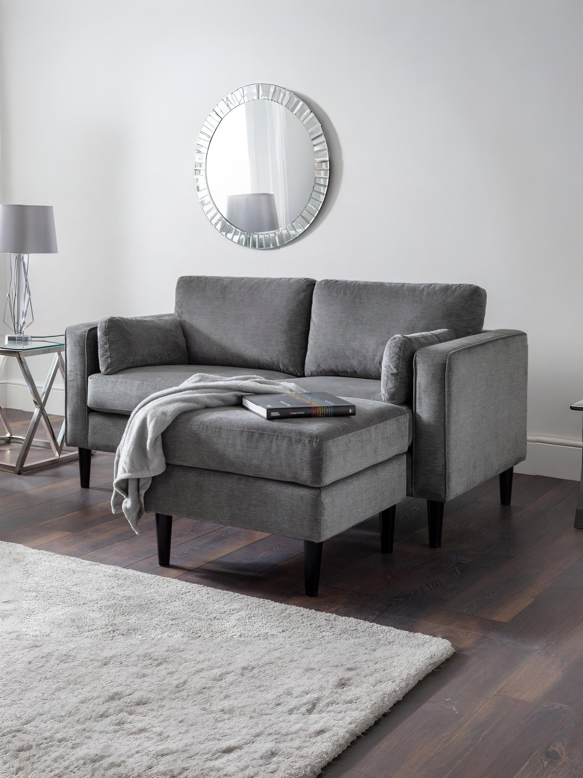 Hayward 2 Seater - Dark Grey Chenille Fabric