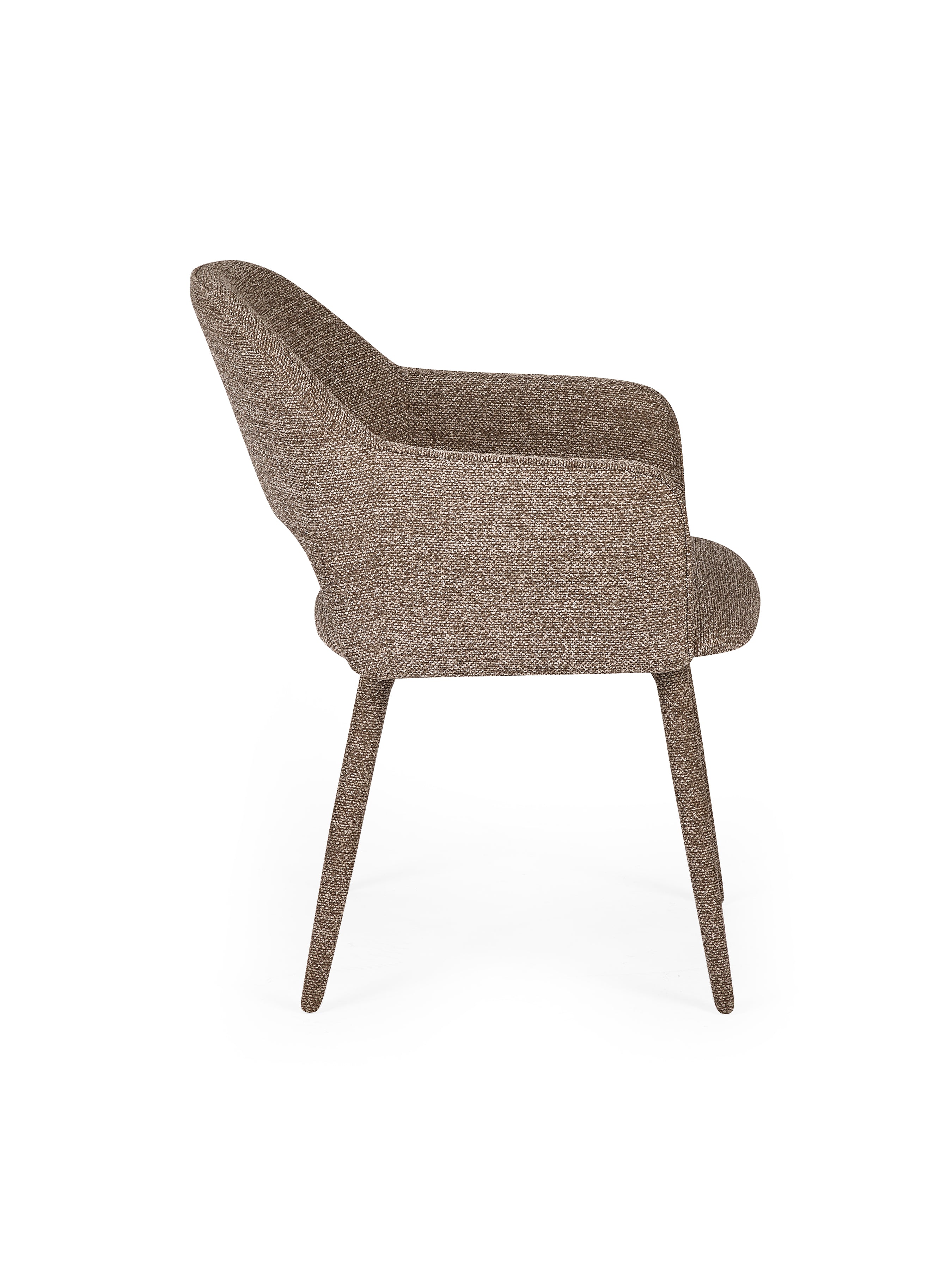 Hazel Upholstered Dining Chair (Set of 2) – Taupe Textured Fabric – Brown