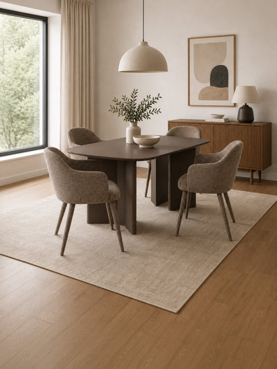 Hazel Upholstered Dining Chair (Set of 2) – Taupe Textured Fabric – Brown