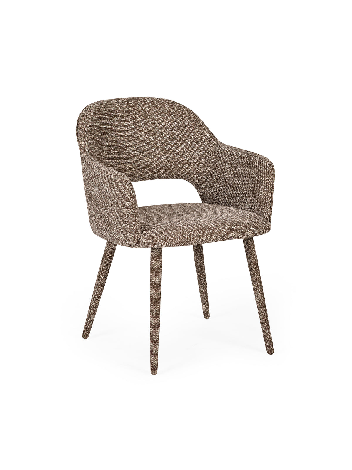 Hazel Upholstered Dining Chair (Set of 2) – Taupe Textured Fabric – Brown