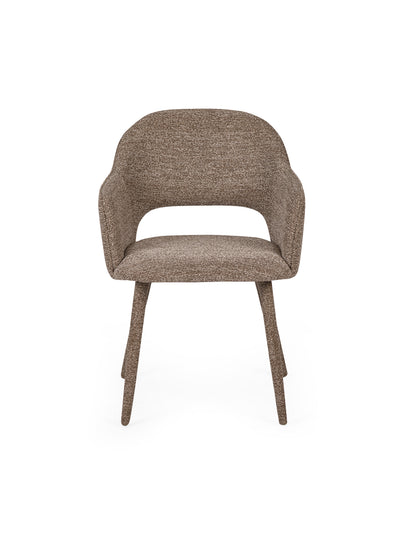 Hazel Upholstered Dining Chair (Set of 2) – Taupe Textured Fabric – Brown