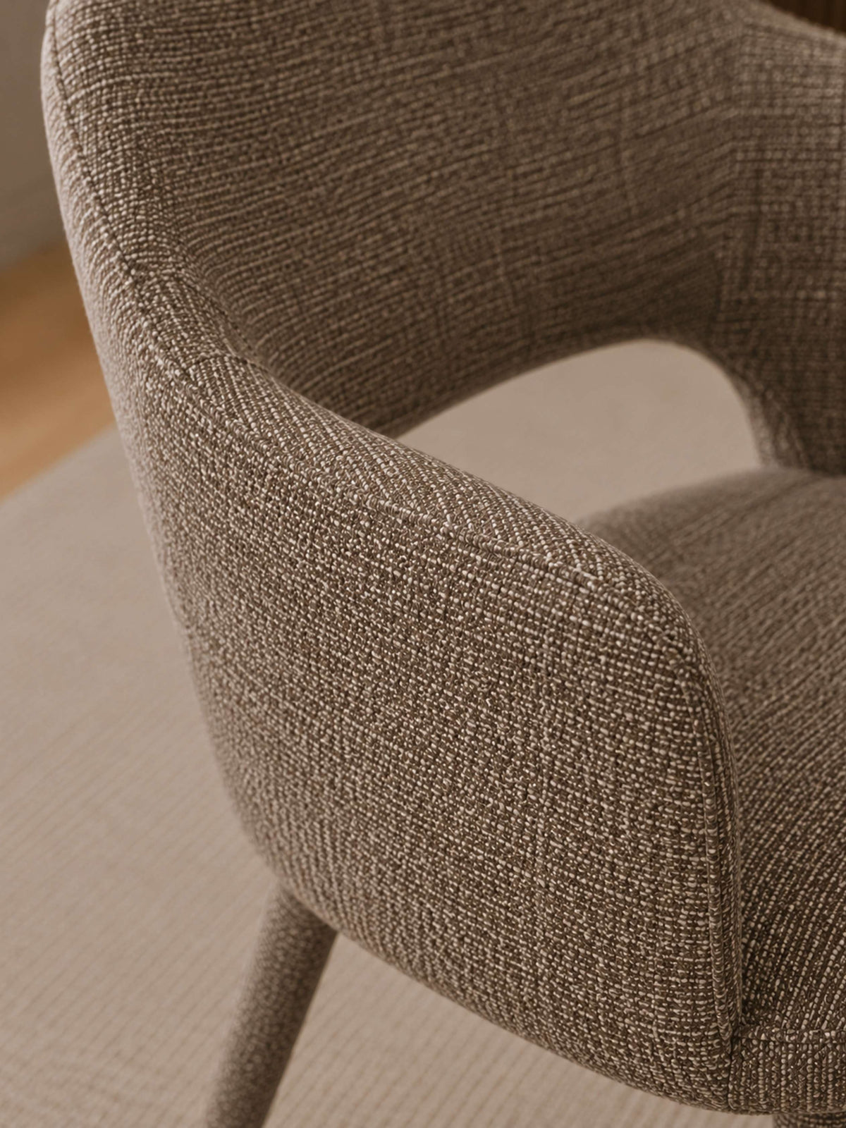 Hazel Upholstered Dining Chair (Set of 2) – Taupe Textured Fabric – Brown