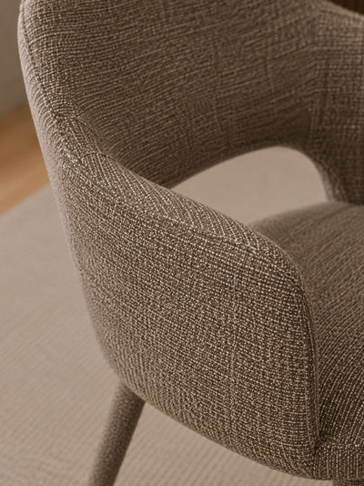 Hazel Upholstered Dining Chair (Set of 2) – Taupe Textured Fabric – Brown