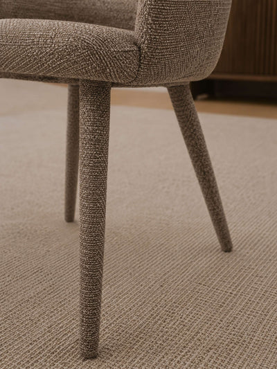 Hazel Upholstered Dining Chair (Set of 2) – Taupe Textured Fabric – Brown