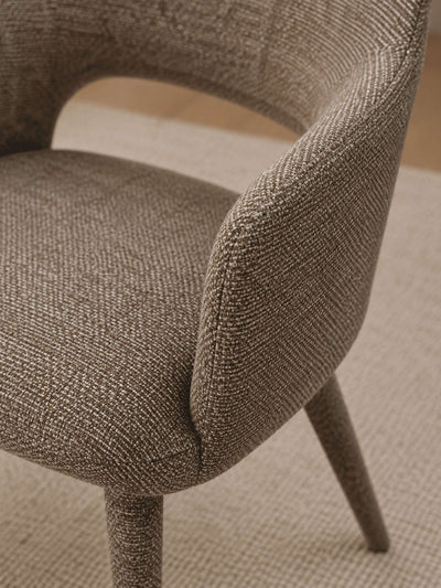 Hazel Upholstered Dining Chair (Set of 2) – Taupe Textured Fabric – Brown
