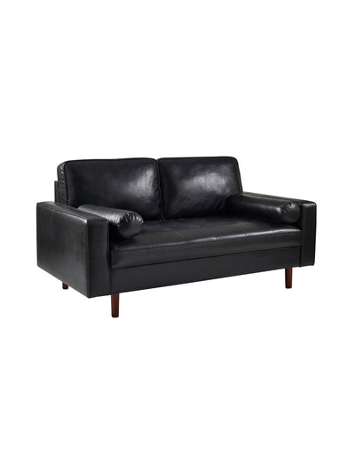 Henley Black Faux Leather 3 Seater Sofa – Julian Bowen, view 3
