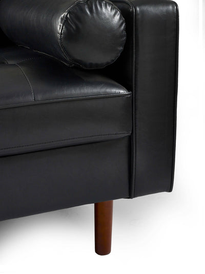 Henley Black Faux Leather 3 Seater Sofa – Julian Bowen, view 10